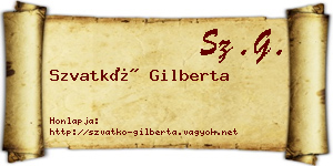 Szvatkó Gilberta névjegykártya